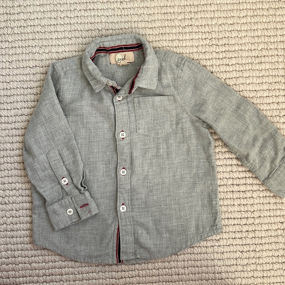 Peek boys brushed flannel button down